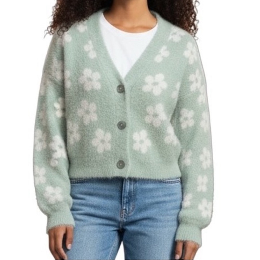 🤍 Retro Floral Cardigan Women’s Size Large